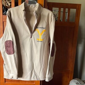 Women’s Yellowstone Beige Quarter-Zip Sweater